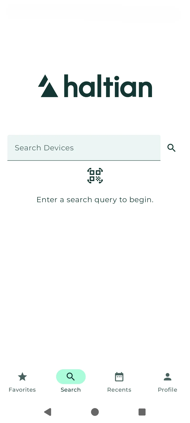 Android search screen