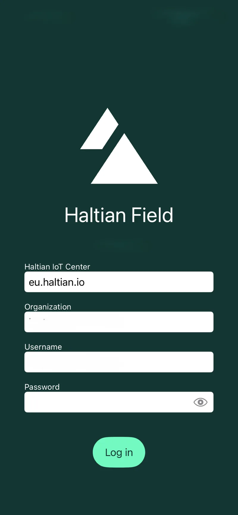 iOS login screen