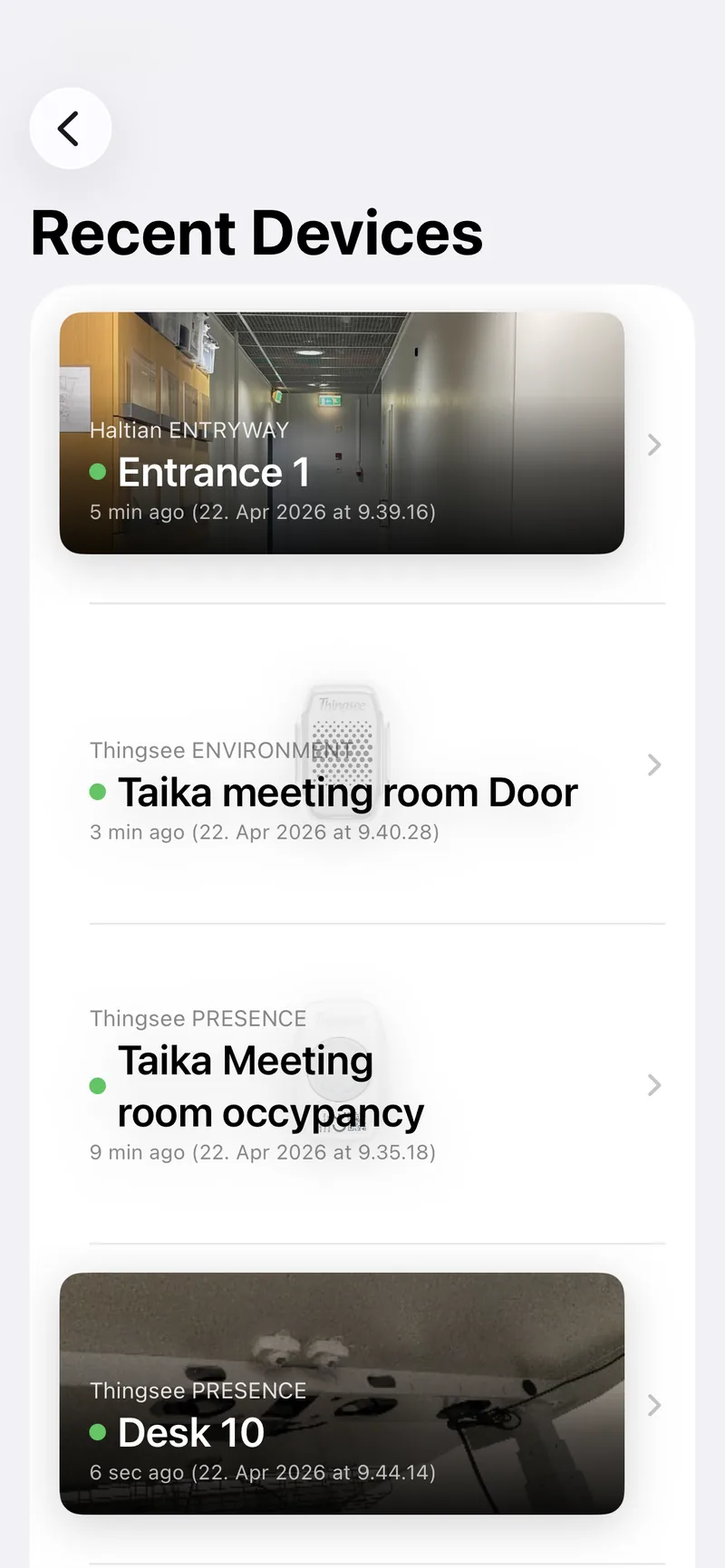 iOS recent devices