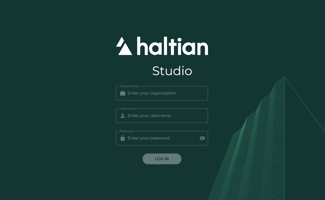 Haltian Studio account sign-in form