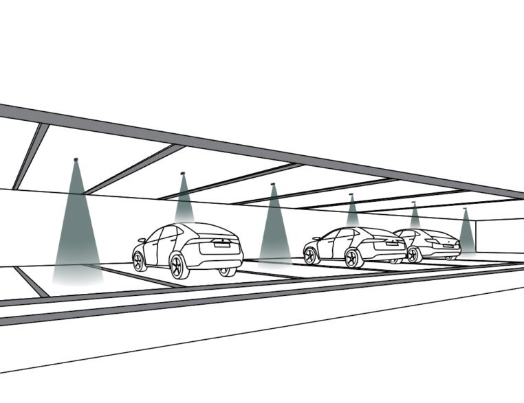 RADAR parking - ceiling installation
