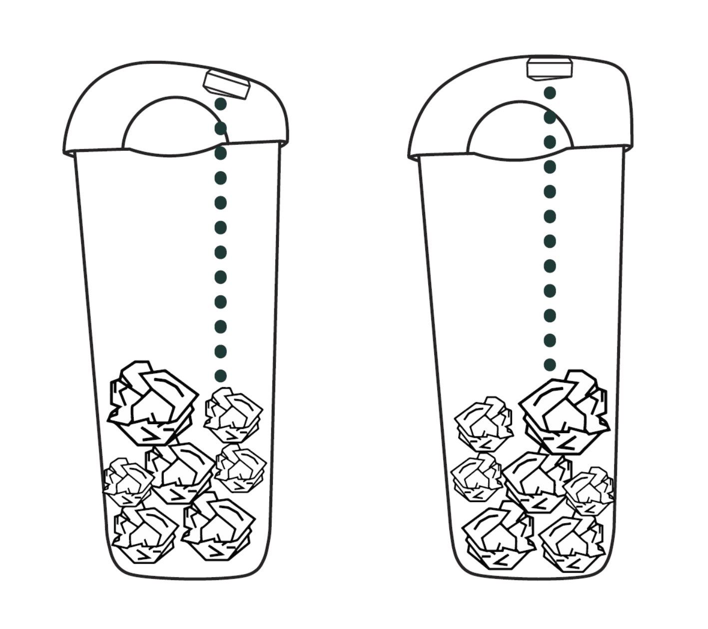 Dispenser and bin fill-rate monitoring