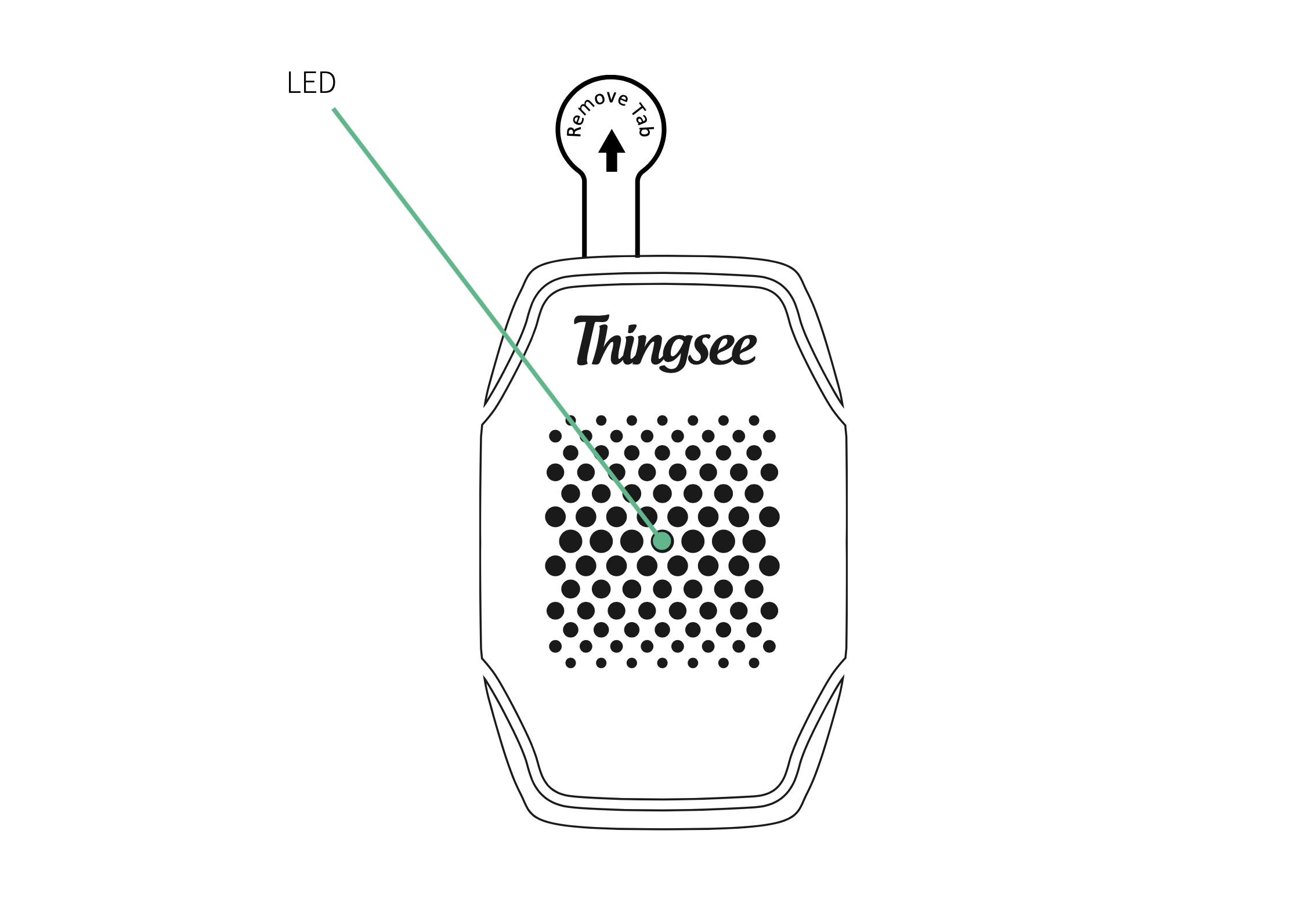 Battery tab removal and LED indicator