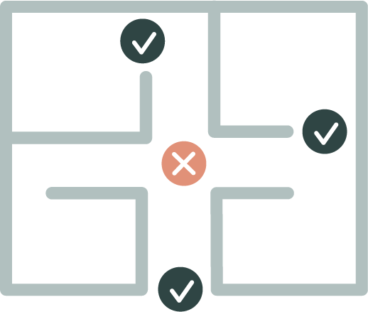 Sensor placement on doorframe