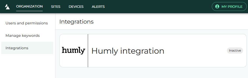 Humly integration listed in Haltian Studio