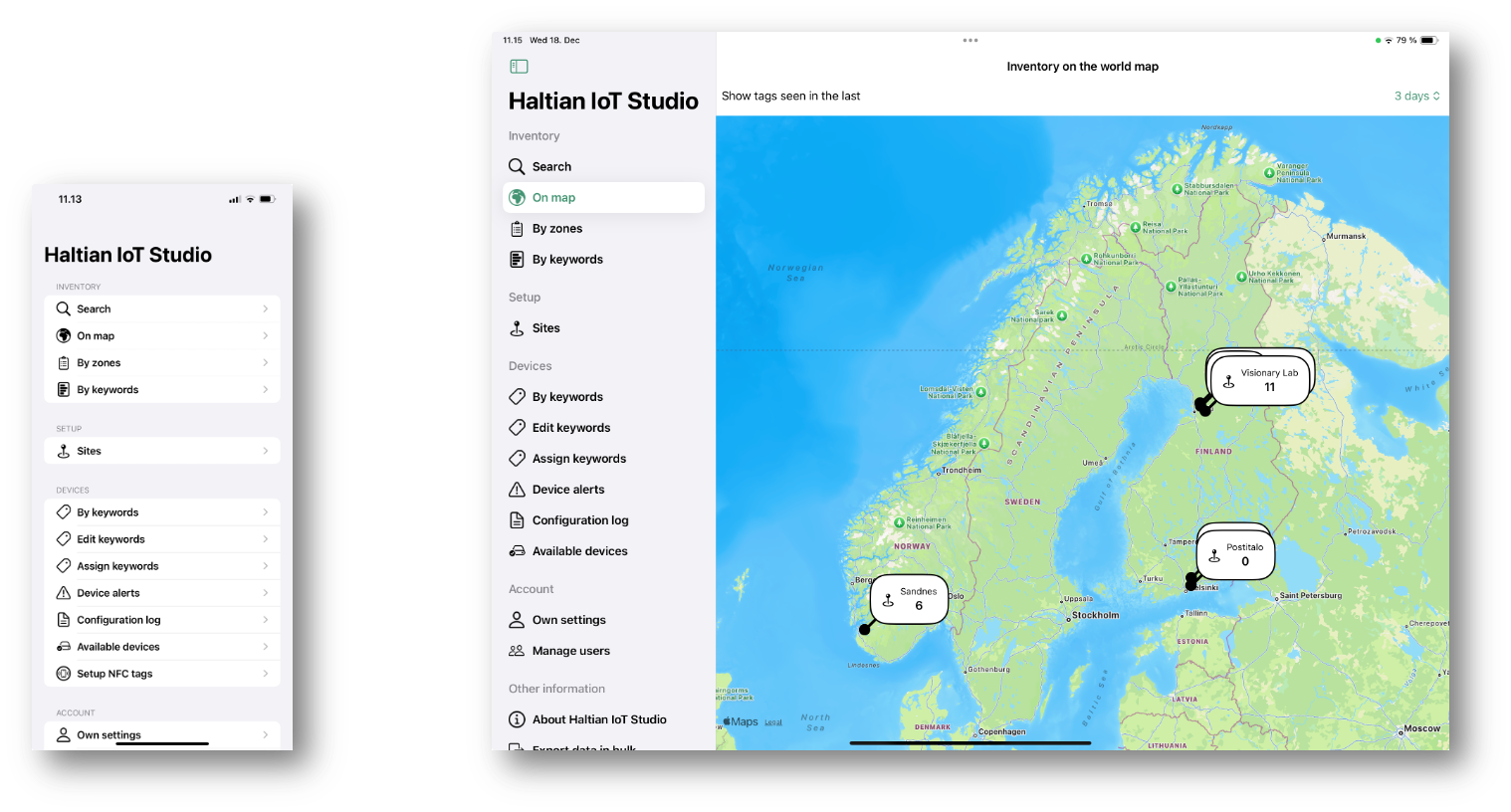 Haltian IoT Studio iOS App